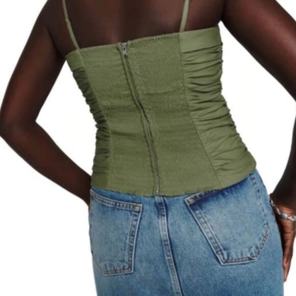 NWT Reformation Orion Top in Olive Green Size 10 - Picture 2 of 11